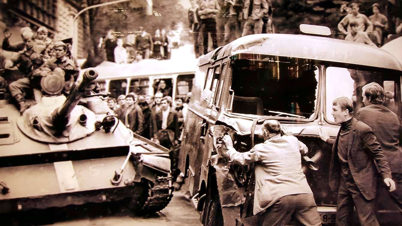 1968 Russian invasion street clashes in Prague